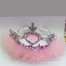Neue rosa Plastikfee, die metallische Prinzessin Tiara Crown blinkt